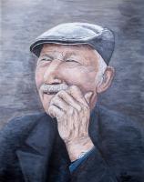 People - Laughing Old Man - Acrylic On Canvas